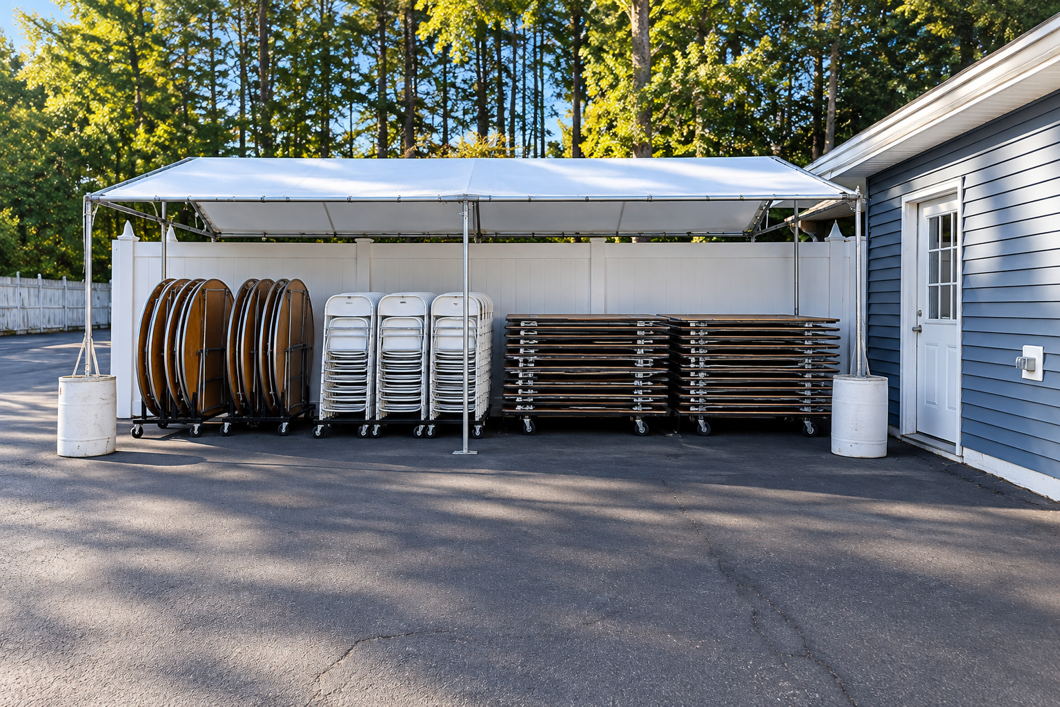 Customer pickup equipment return area